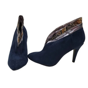 Rampage Haven Booties 9.5 Blue Faux Suede Leather‎